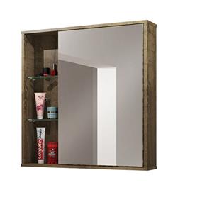 Espelheira para Banheiro com 1 Porta Miami Móveis Bechara Madeira Rústica
