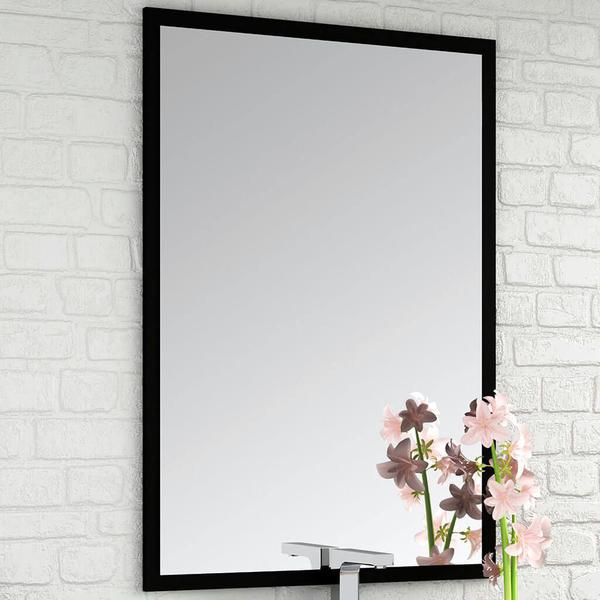 Espelheira para Banheiro com Painel 60cm Preto em MDF Lilies Móveis