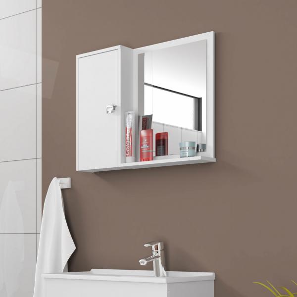 Espelheira para Banheiro Gênova Branco - Móveis Bechara - Moveis Bechara