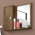 Espelheira para Banheiro Gênova - Madeira Rústica - Móveis Bechara