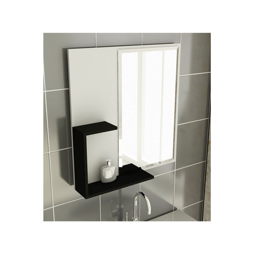 Espelheira para Banheiro Modelo 23 60 Cm Branca e Preta Tomdo