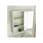 Espelheira para Banheiro Modelo 22 60 Cm Branca e Verde Tomdo