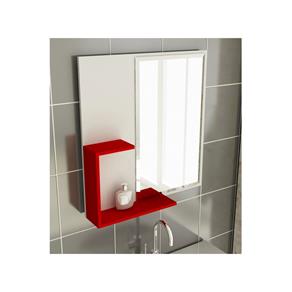 Espelheira para Banheiro Modelo 23 60 Cm Tomdo - Vermelho