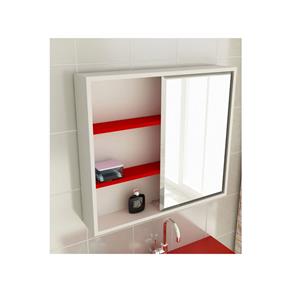 Espelheira para Banheiro Modelo 22 60 Cm Tomdo - Vermelho