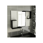 Espelheira para Banheiro Modelo 23 80 Cm Branca e Preta Tomdo