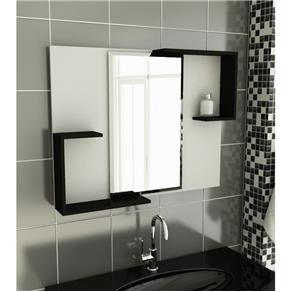 Espelheira para Banheiro Modelo 23 80 Cm Tomdo - Preto