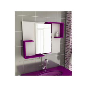 Espelheira para Banheiro Modelo 23 80 Cm Tomdo - Roxo