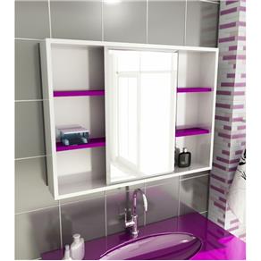 Espelheira para Banheiro Modelo 22 80 Cm Tomdo - Roxo