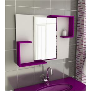 Espelheira para Banheiro Modelo 23 80 Cm - Tomdo - Roxo