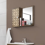 Espelheira para Banheiro Móveis Bechara Gênova Madeira Rústica 3d