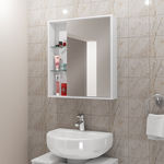 Espelheira para Banheiro Móveis Bechara Miami 1 Porta Branca