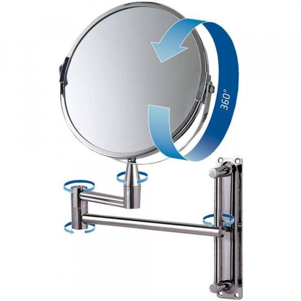 Espelho Aumento Articulado 16 Cm Dupla Face 360º MOR