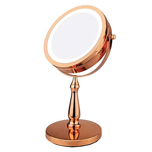 Espelho Bronze Iluminado Maquiagem Bancada Duplo 5x Banheiro ES180201