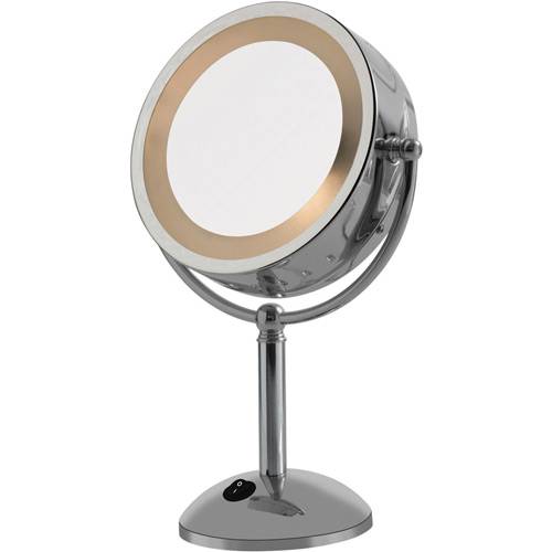 Tudo sobre 'Espelho de Aumento Dupla Face Light 3x - Cromado - G-Life 110V'