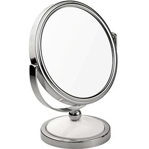 Espelho de Aumento Dupla Face M Mor Classic 8483 em Aço e Vidro Prata