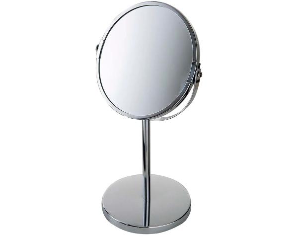Espelho de Aumento Giratório Dupla Face Inox - MOR 8481