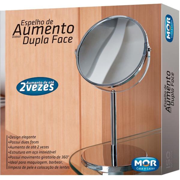 Espelho de Aumento Giratório Dupla Face Inox - MOR 8481