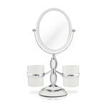Espelho De Bancada C/ Suportes Laterais Branco PS Jacki Design