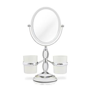 Espelho de Bancada com Suportes Laterais - Branco
