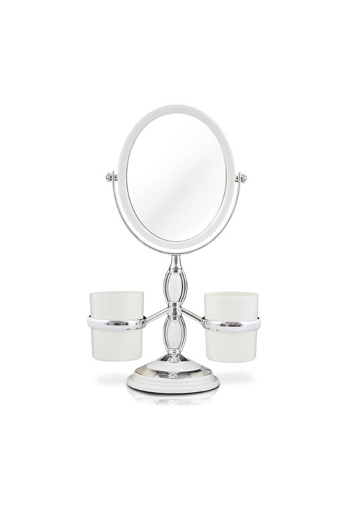 Espelho de Bancada com Suportes Laterais Jacki Design Espelho Branco