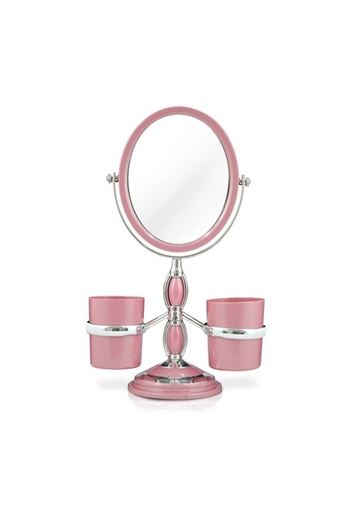 Espelho de Bancada com Suportes Laterais Jacki Design Espelho Rosa - Rosa - Feminino - Dafiti