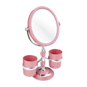 Espelho de Bancada com Suportes Laterais - Rosa