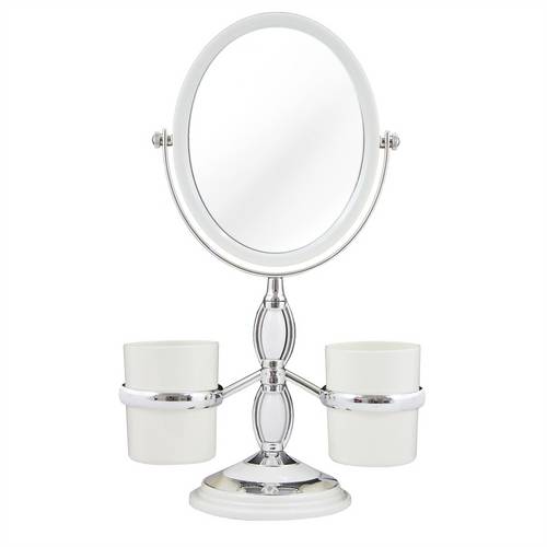 Espelho de Mesa com Suporte Branco Awa17139-BR Jacki Design