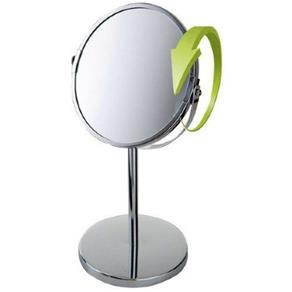 Espelho de Mesa Dupla Face Oval com Aumento 5x Prata 33cm Unihome