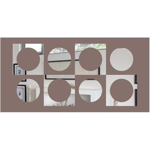 Espelho Decorativo Quadrados e Círculos 66 X 132 Cm