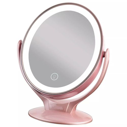 Espelho Mesa com Led Maquiagem Dupla Face Touch Aumenta