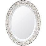 Espelho Oval Bisotê 26190 (66x85cm) Branco Provençal - Ornamental Design