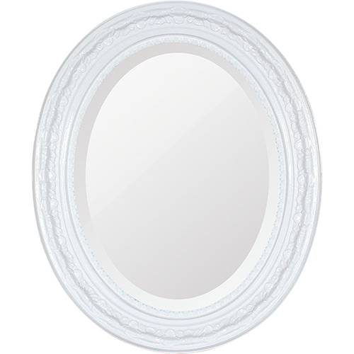 Espelho Oval Bisotê 26410 (41x50cm) Branco Puro - Ornamental Design