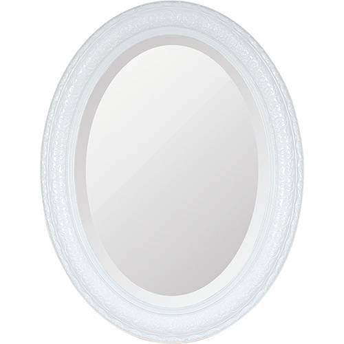 Espelho Oval Bisotê 26411 (66x85cm) Branco Puro - Ornamental Design