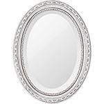 Espelho Oval Bisotê 26414 (25x37cm) Branco Provençal - Ornamental Design