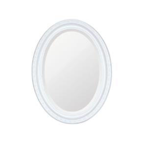 Espelho Oval Bisotê Branco Puro - P