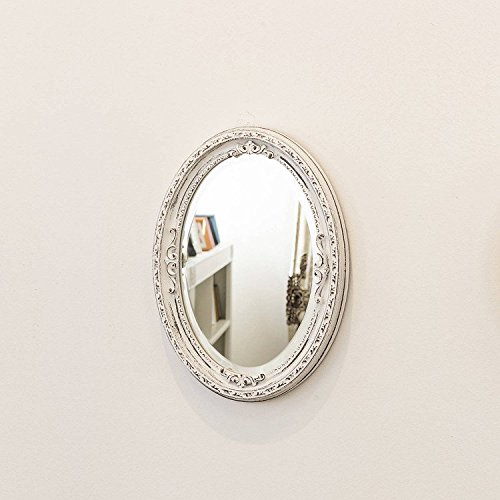 Espelho Oval Ornamental Classic 37cmx25cm Santa Luzia Branco Provençal