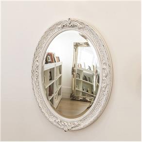 Espelho Oval Ornamental Classic 85cmx66cm Santa Luzia Branco Provençal