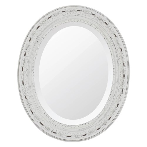 Espelho Oval Ornamental Classic Santa Luzia 50Cmx41cm Branco Provençal