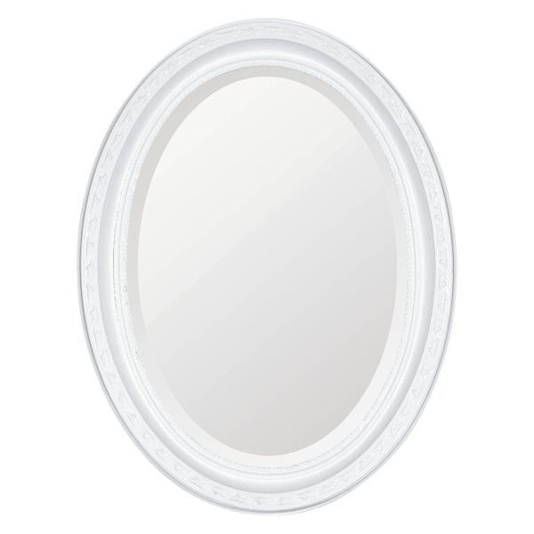 Espelho Oval Ornamental Classic Santa Luzia 37cmx25cm Branco