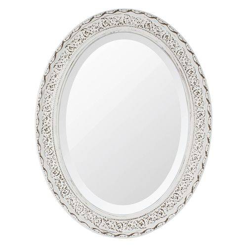 Espelho Oval Ornamental Classic Santa Luzia 85cmx66cm Branco Provençal