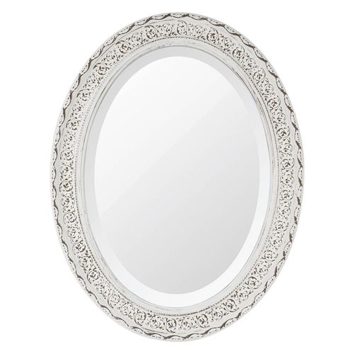 Espelho Oval Ornamental Classic Santa Luzia 85cmx66cm Branco Provençal