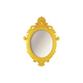 Espelho Oval Rococó Amarelo 38x55cm Mart 5033