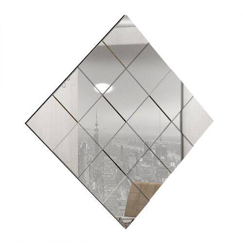 Espelho Quadriculado Evidence 2015 78cmx78cm Cel Móveis Preto Texturizado