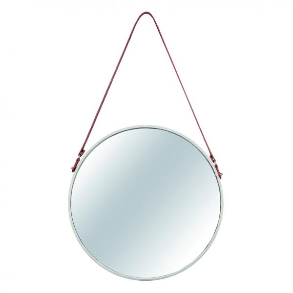 Espelho Redondo Decorativo Metal 55,5cmx40,5cm Mart Collection Off White