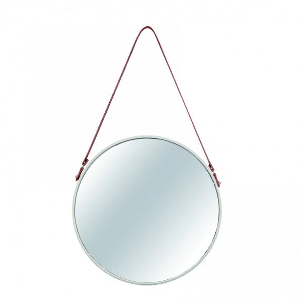 Espelho Redondo Decorativo Metal 57,5cmx36cm Mart Collection Off White