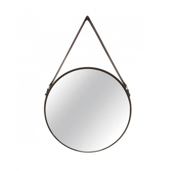Espelho Redondo Decorativo Metal 66,5cmx40,5cm Mart Collection Preto