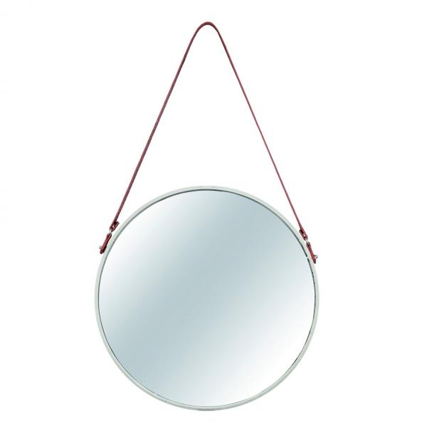 Espelho Redondo Decorativo Metal 75,5cmx45,5cm Mart Collection Off White