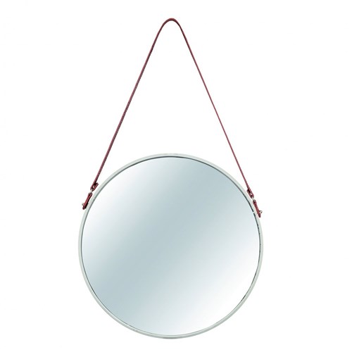 Espelho Redondo Decorativo Metal 75,5Cmx45,5Cm Mart Collection Off White