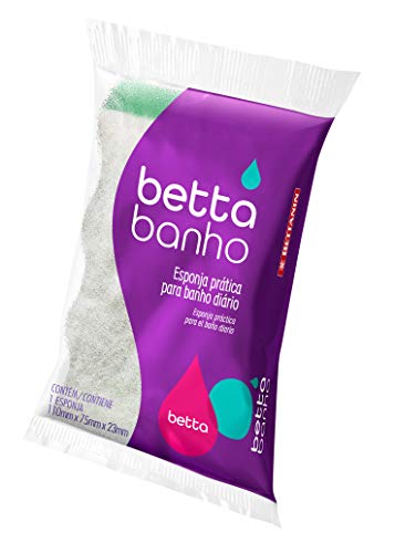 Esponja para Banho Abrasiva, Betta Banho, Branca/Verde