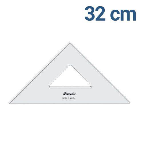 Tamanhos, Medidas e Dimensões do produto Esquadro Acrílico 32cm Sem Escala 45º/90º 2532 Trident